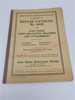 1942 repair catalog 44-H corn harvesting machines