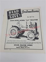 1980's Deere reprint LA tractor owners manual