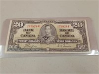 1937 Bank of Canada $20 Dollar - Fine, Coyne -