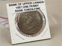 1857 Bank of Upper Canada - One Penny - Fine