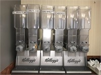 3 Kellogg’s Bulk Cereal Dispensers. Each has