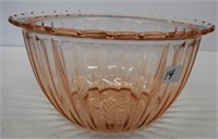 Pink Depression Glass Bowl (8 1/4" W x 4 1/4"H)