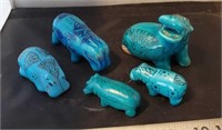 Blue hippo family (Five)