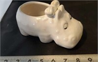 Ceramic hippo planter