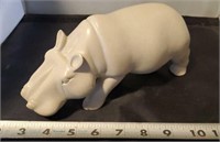 Hand carved stone hippo
