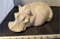 Hand carved hippo