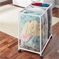 Mesh 3 Bag Laundry Sorter Cart, Mainstays