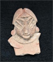 Pre-Columbian Face Figure Pottery measures 2 5/16"