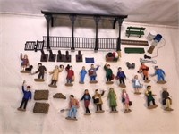 Lot of Train Scene Figures and Accessories