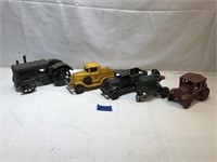 Lot of Cast Iron Trucks and Tractors