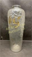 Vintage Goofus glass vase, 14" tall