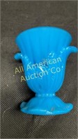 Vintage Akro Agate slag glass ribbed mini urn