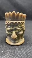 Joe St. Clair Indian head toothpick holder