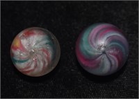 2 Colorful Antique Onionskin Marbles