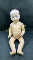 Antique boy baby doll, 23" bisque head, comp body