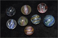 Group of 8 Antique German Swirl Marbles Late 1800'