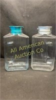 Two refrigerator glass drink containers, 1/2 Gal