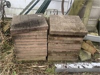 STACK OF GARDEN SQUARE STEP STONES