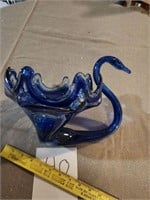 Vintage Hand-Blown Swan Art Glass