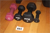 (4) ASSORTED DUMBBELLS