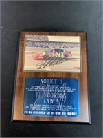Jeff Gordon Signed "The Gordon Law" Plaque