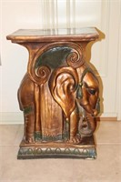 Heavy Ceramic Elephant Side Table or Plant Stand