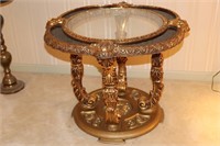 Italian Hollywood Regency Style Glass Top and
