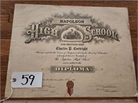 1927 Napoleon High School Diploma*