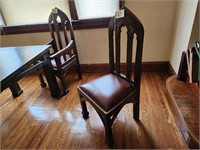 (2) Antique Gothic Altar Chairs, no arms