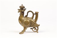 A Ceremonial Chinese Brass Oil Lamp