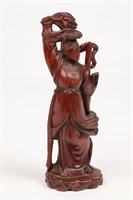 A Japanese Carved Wood Warrior Statue
