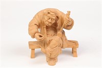 Fine Carved Wood Japanese Sculpture
