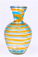 A Hand Blown Glass Swirl Vase by Michael Egan