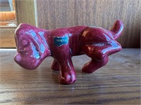 Vintage Camark Pointer Dog Burgundy Glaze 1950s