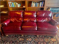 Hancock & Moore Red Leather Studded Austin Sofa