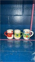 3 snowmen mugs