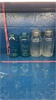 (4) large mason jars, 3 with lids