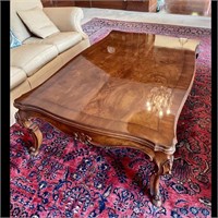Karges Large Louis XV Polished Walnut Coffee Table