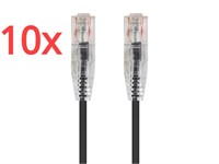 10x SlimRun Cat6 2' Ethernet Patch Cable Monoprice