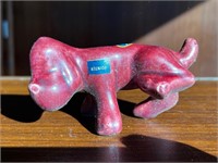 Vintage Camark Pottery Maroon Dog pointer