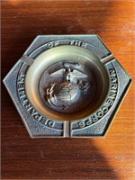 Vintage United States Marine Corps Brass ashtray