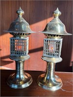 Vintage 1970’s Asian Chinese Brass Table Lanterns