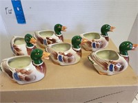 Group of duck dishes 5"w