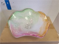 Glass decorative dish 9.5"L