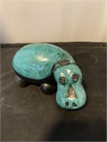 Black and Blue Ceramic Hippo - Made in France