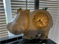 Vintage Plastic New Haven Hippo Clock #1