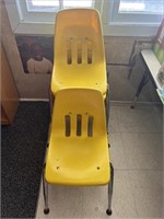 Set Of (6) Yellow Toddler Desk Chairs 14" H to