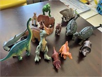 Dinosaur Figures (13) Pc W/ Tote Great Shape