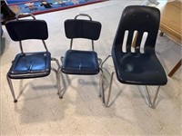 (2) Child (1) Adult Blue Chairs