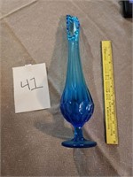Vintage Viking Glass Blue Vase Nice!